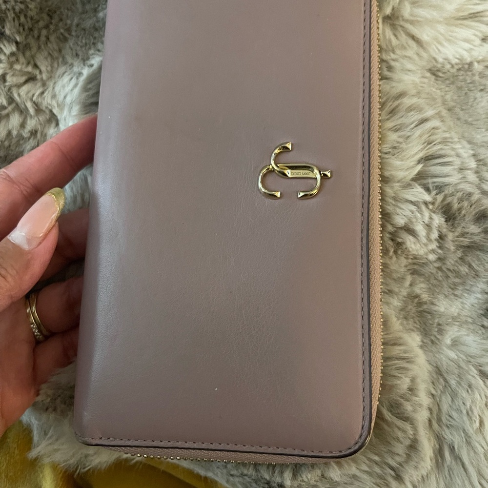 Jimmy Choo Mauve Wallet with Gold Logo